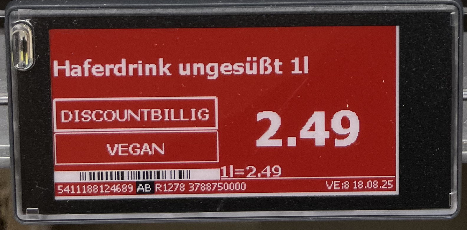 rotes Preisschild bei Edeka
